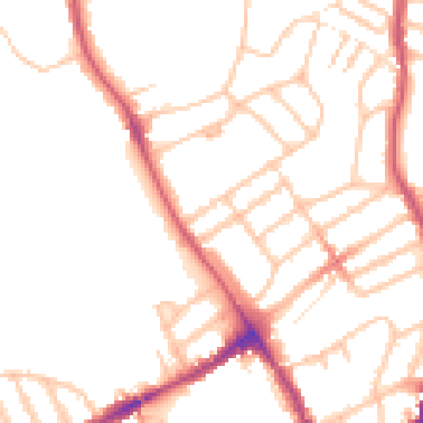 Daytime road noise heatmap for NW5 1EH