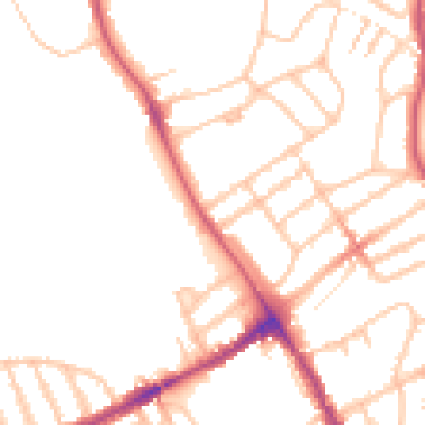 Daytime road noise heatmap for NW5 1EJ