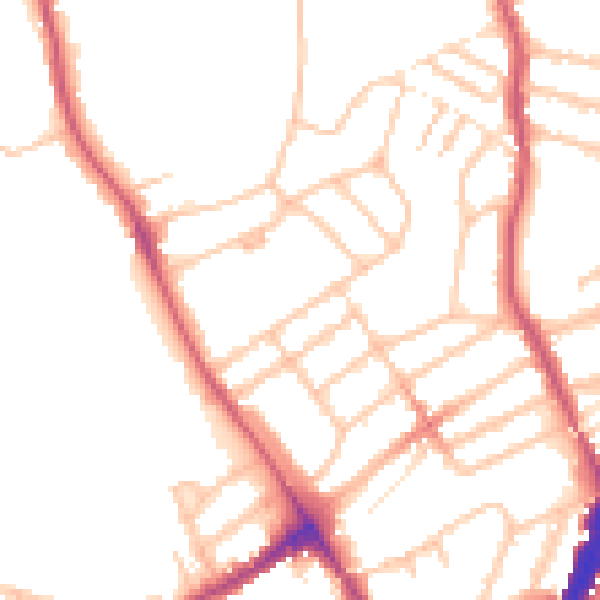 Daytime road noise heatmap for NW5 1EL