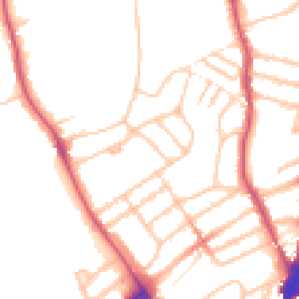 Daytime road noise heatmap for NW5 1ES
