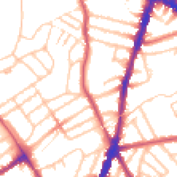 Daytime road noise heatmap for NW5 1HZ