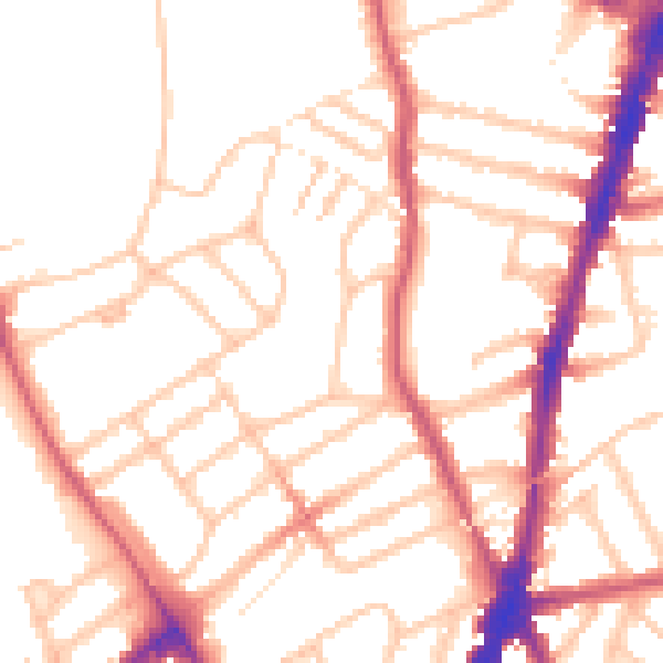 Daytime road noise heatmap for NW5 1JL