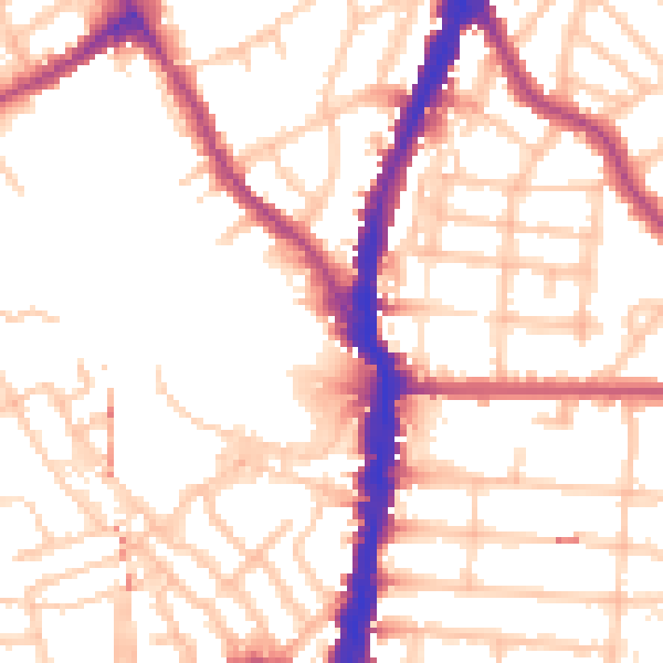 Daytime road noise heatmap for NW5 1JY
