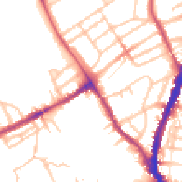 Daytime road noise heatmap for NW5 1LG