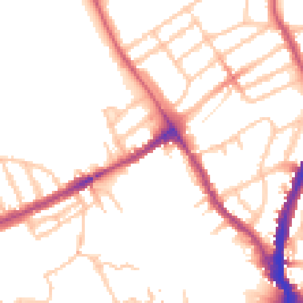 Daytime road noise heatmap for NW5 1LN