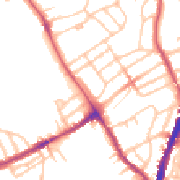 Daytime road noise heatmap for NW5 1PH