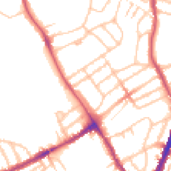 Daytime road noise heatmap for NW5 1PJ