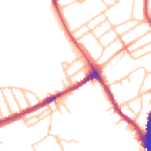 Daytime road noise heatmap for NW5 1PT