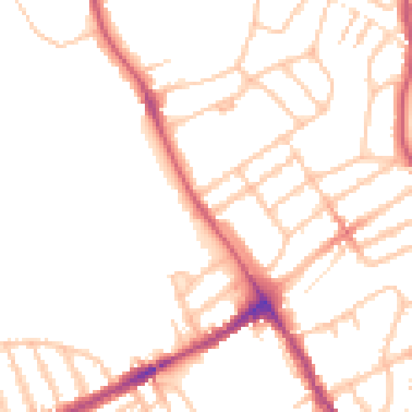 Daytime road noise heatmap for NW5 1QT