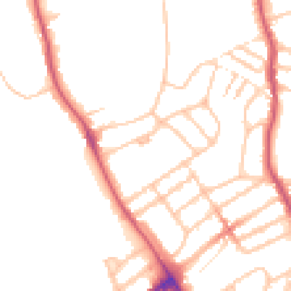Daytime road noise heatmap for NW5 1RF