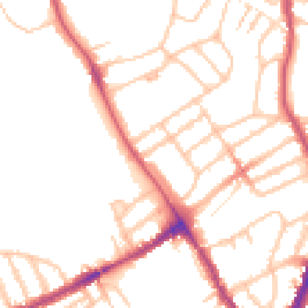 Daytime road noise heatmap for NW5 1RX