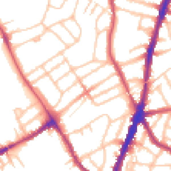 Daytime road noise heatmap for NW5 1ST