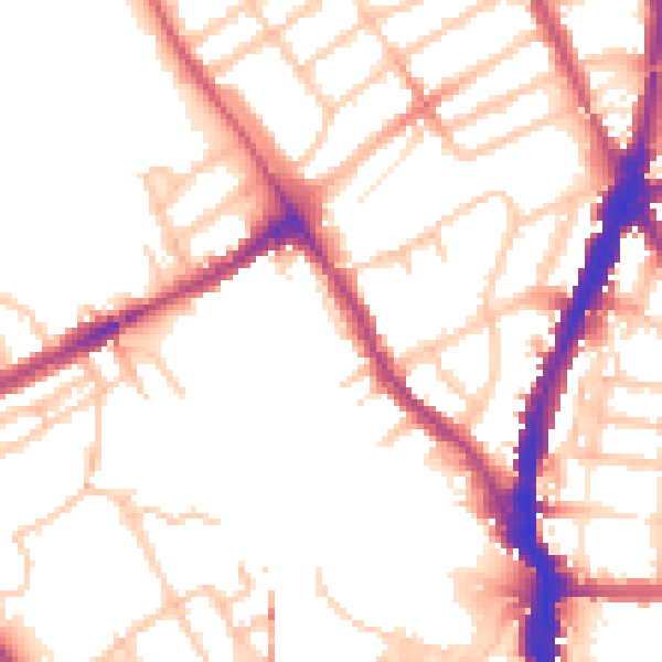 Daytime road noise heatmap for NW5 1TF