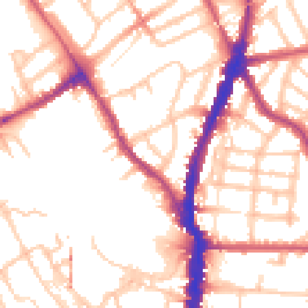 Daytime road noise heatmap for NW5 1UA