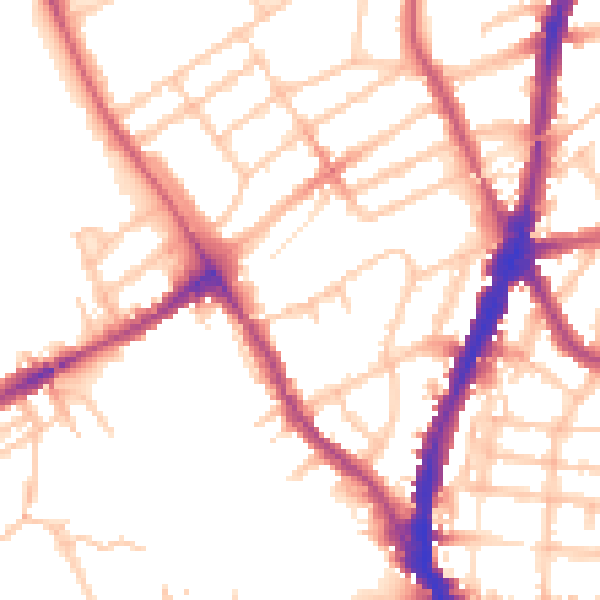 Daytime road noise heatmap for NW5 1UX