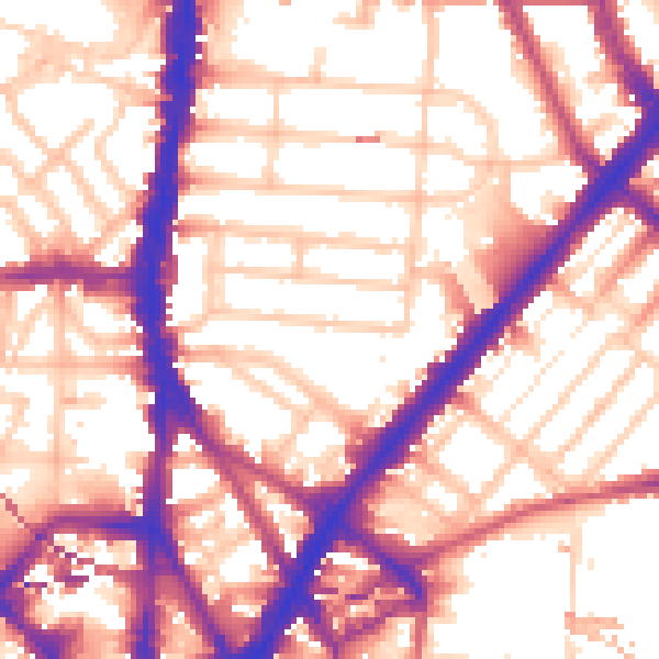Daytime road noise heatmap for NW5 2AH