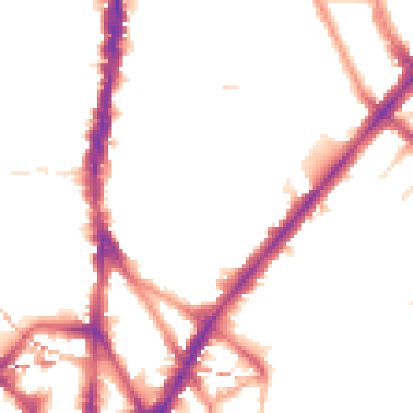 Night-time road noise heatmap for NW5 2AH