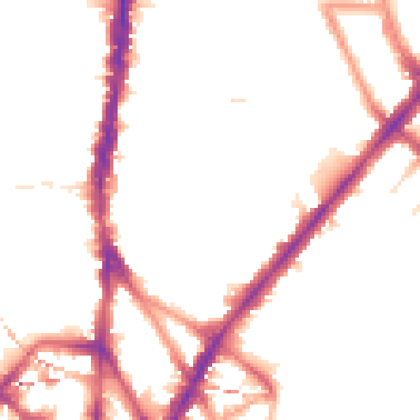 Night-time road noise heatmap for NW5 2AJ