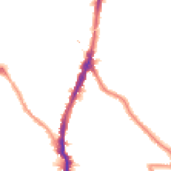 Night-time road noise heatmap for NW5 2DA