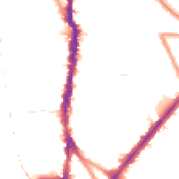 Night-time road noise heatmap for NW5 2EB