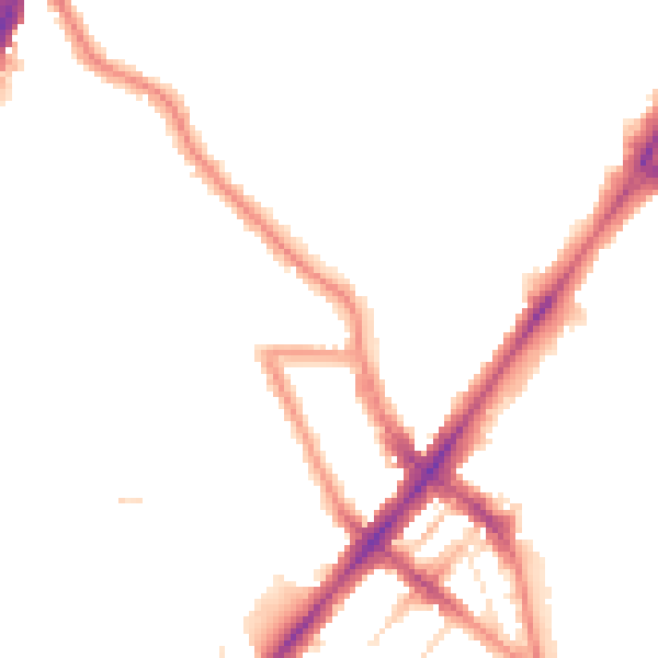 Night-time road noise heatmap for NW5 2EQ