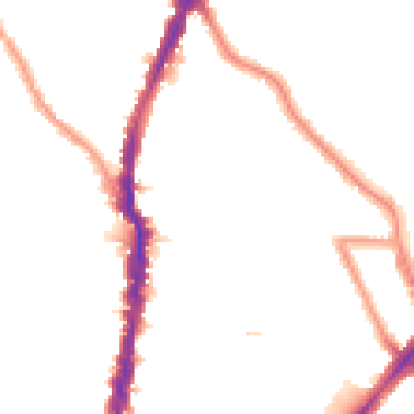 Night-time road noise heatmap for NW5 2NE