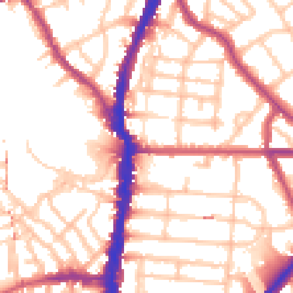Daytime road noise heatmap for NW5 2QD
