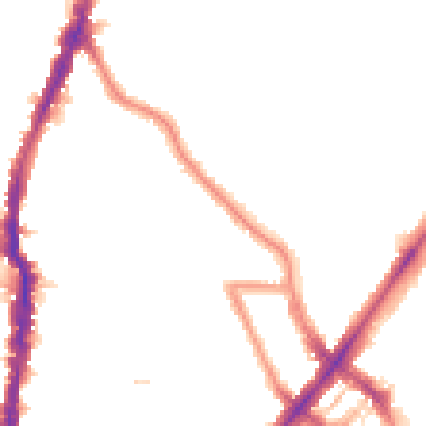 Night-time road noise heatmap for NW5 2QU