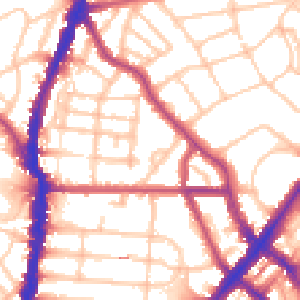 Daytime road noise heatmap for NW5 2QY