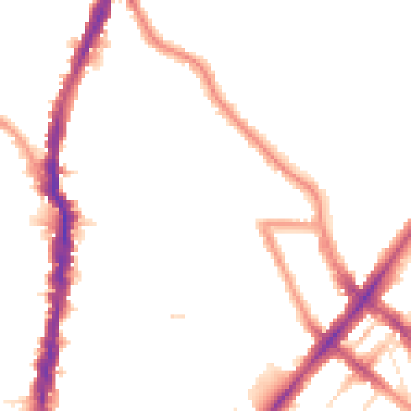 Night-time road noise heatmap for NW5 2RA