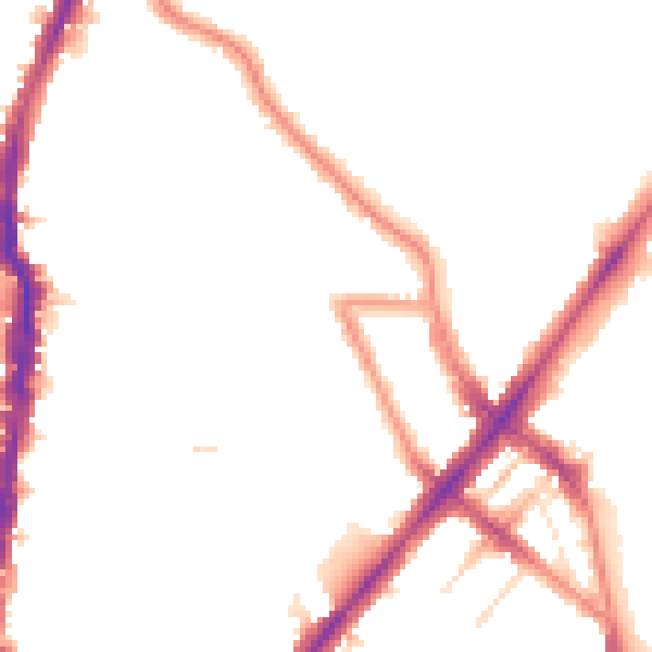 Night-time road noise heatmap for NW5 2SH