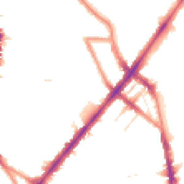 Night-time road noise heatmap for NW5 2SQ