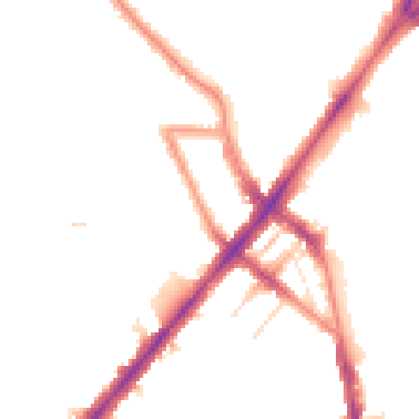 Night-time road noise heatmap for NW5 2ST