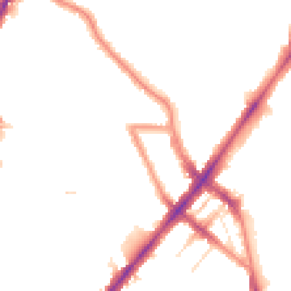 Night-time road noise heatmap for NW5 2SY