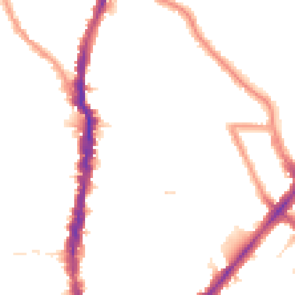 Night-time road noise heatmap for NW5 2TY