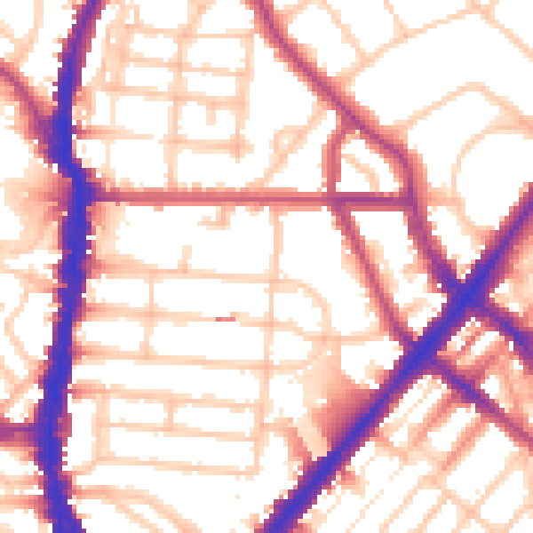 Daytime road noise heatmap for NW5 2UH
