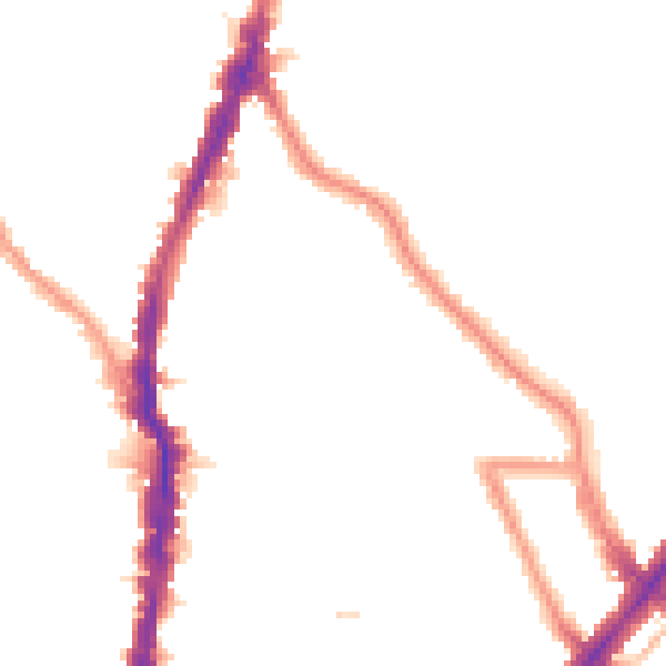 Night-time road noise heatmap for NW5 2XN