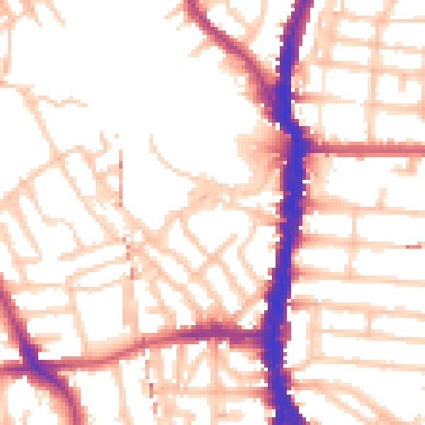 Daytime road noise heatmap for NW5 3AN