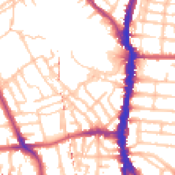 Daytime road noise heatmap for NW5 3BW