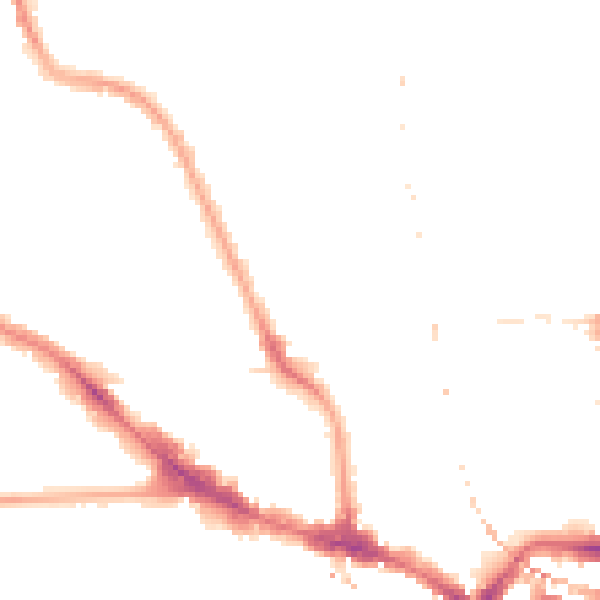 Night-time road noise heatmap for NW5 3HE