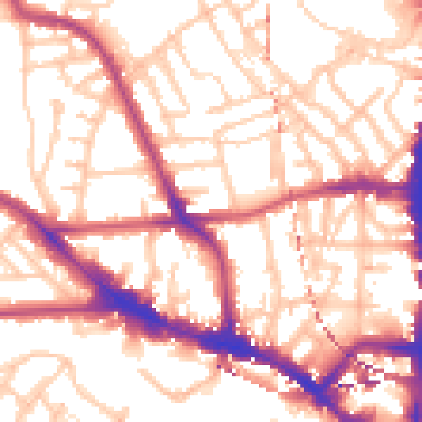 Daytime road noise heatmap for NW5 3NE