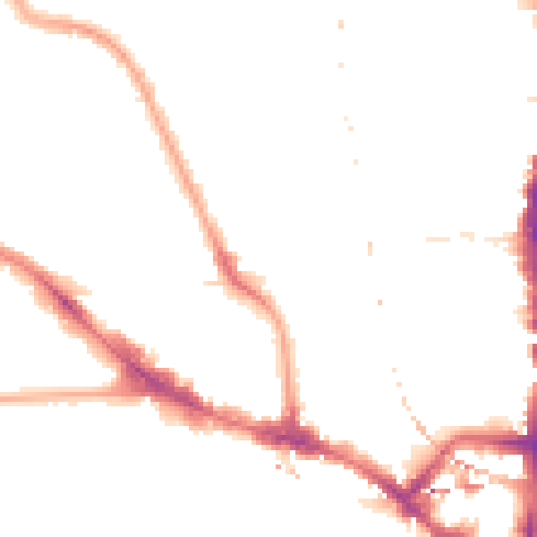 Night-time road noise heatmap for NW5 3NE