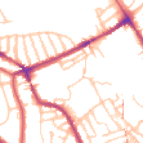 Daytime road noise heatmap for NW5 4AG