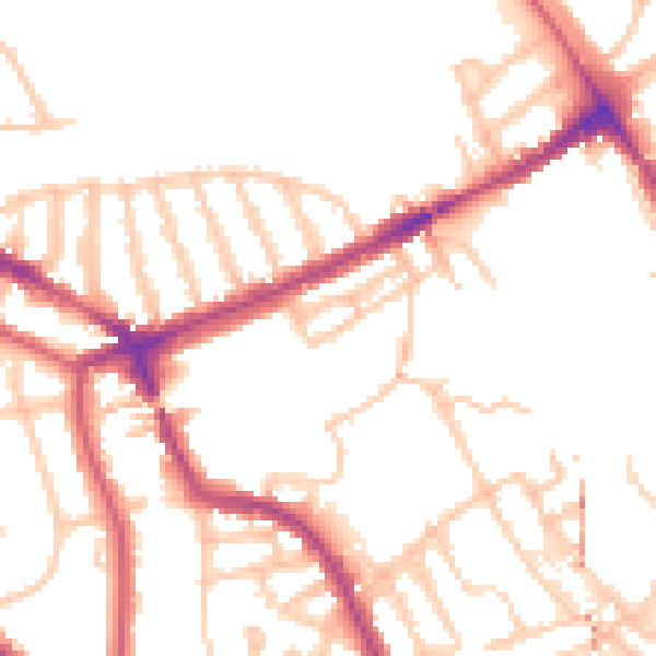 Daytime road noise heatmap for NW5 4AH