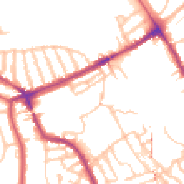 Daytime road noise heatmap for NW5 4AT