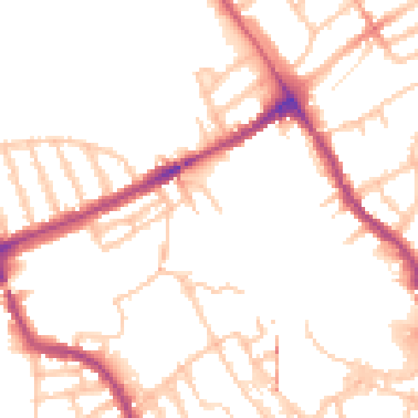 Daytime road noise heatmap for NW5 4AW