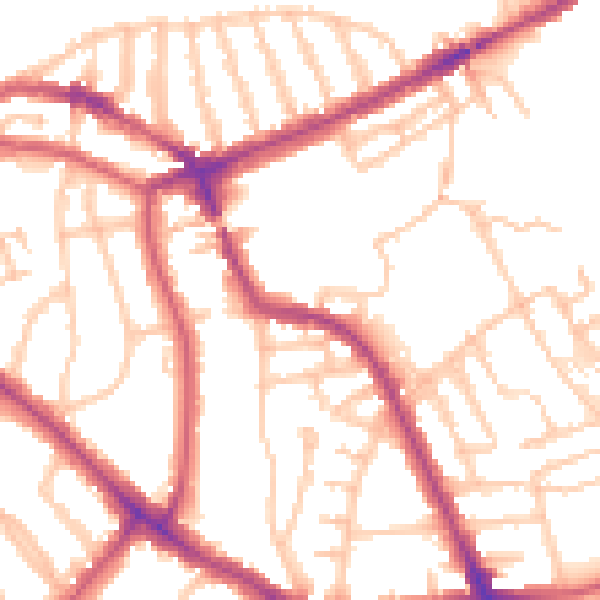 Daytime road noise heatmap for NW5 4BP