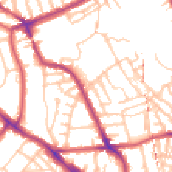 Daytime road noise heatmap for NW5 4EG