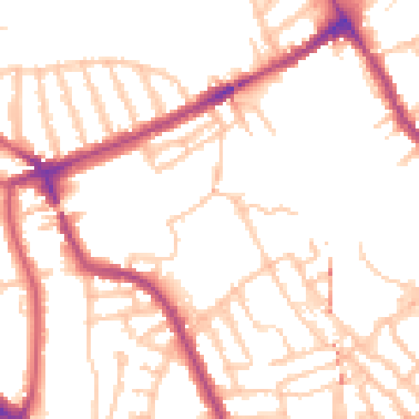 Daytime road noise heatmap for NW5 4NN