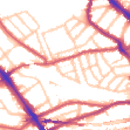 Daytime road noise heatmap for NW6 1QN